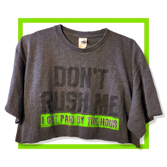 ⏰ Cropped "Don't Rush Me" Graphic Tee | Large 😂 - Picture 2 of 6
